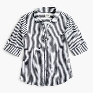 Blue/Gray and White J. crew Striped Shirt (NWT)